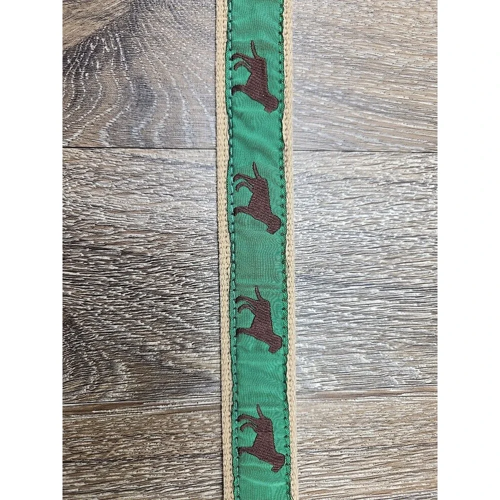 J. Bailey Buddy Belt Brown Lab Leather Canvas Ribbon Belt - 20 Inches